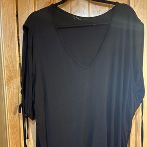 City Chic cold Shoulder Tie-Sleeve Tunic Top